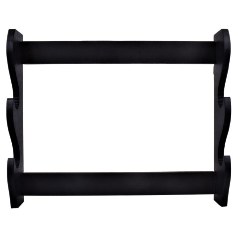 Support mural bois pour 2 katanas - finition noire