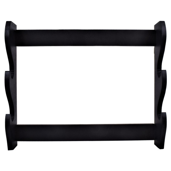 Support mural bois pour 2 katanas - finition noire