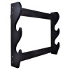 Support mural bois pour 2 katanas - finition noire