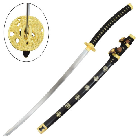 Katana ornemental noir - lame acier décorative