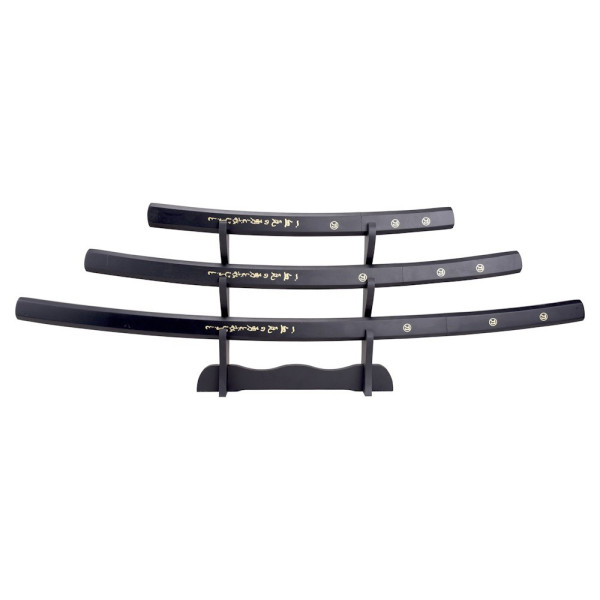 Set 3 Katanas Décoratifs Style Goemon - Bois Noir