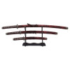 Set Katana Wakizashi Tanto rouge décoratif avec support