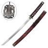 Set Katana Wakizashi Tanto rouge décoratif avec support