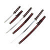 Set Katana Wakizashi Tanto rouge décoratif avec support