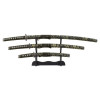 Set 3 lames katana wakizashi tanto noir décoratif
