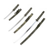 Set 3 lames katana wakizashi tanto noir décoratif