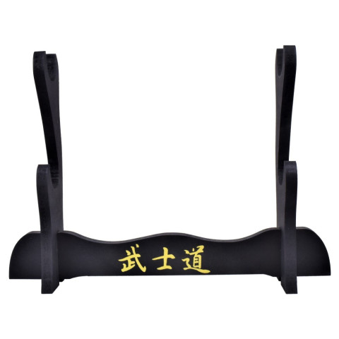 Support de table bois pour 2 katanas - Noir