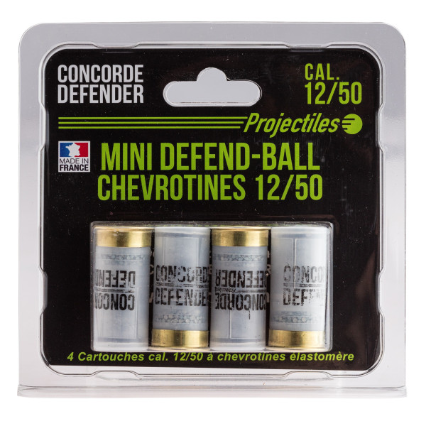 Cartouches Mini Defend-Ball Cal. 12/50 Chevrotine Élastomère x4