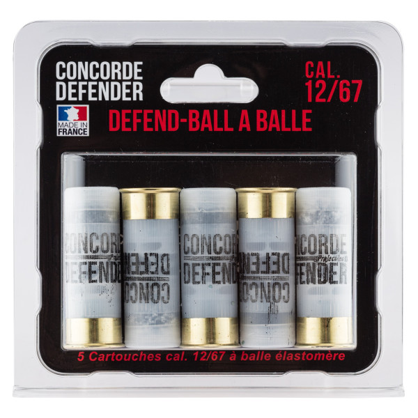 Cartouches Defend-Ball Cal. 12 balle élastomère x5