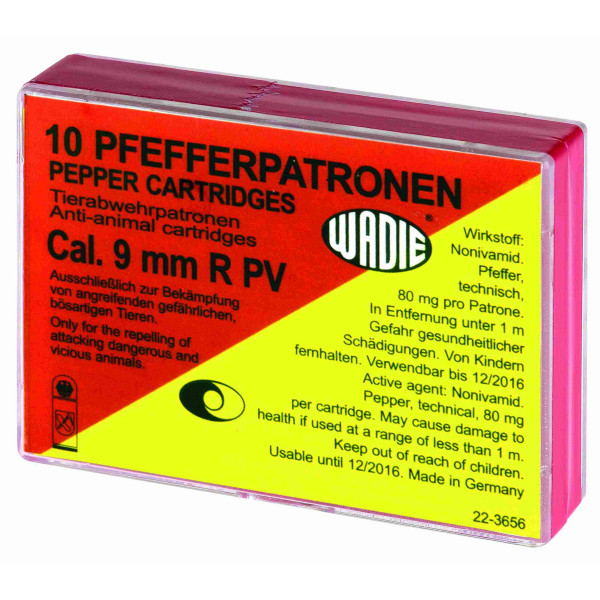 Cartouches 9 mm RK Poivre WADIE – Défense non létale x10