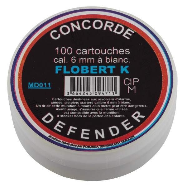 Cartouches 6 mm Flobert à blanc Concorde Defender fiables