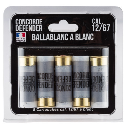 Cartouches à blanc Cal. 12/67 Concorde Defender – Lot de 5