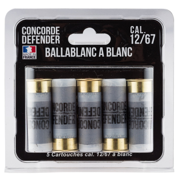 Cartouches à blanc Cal. 12/67 Concorde Defender – Lot de 5