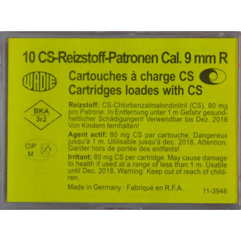 Cartouches gaz CS 9mm/380 Wadie – Lot de 10