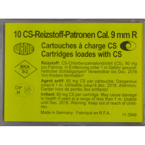 Cartouches gaz CS 9mm/380 Wadie – Lot de 10