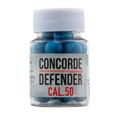 Billes caoutchouc cal. 50 Concorde Defender – lot de 30
