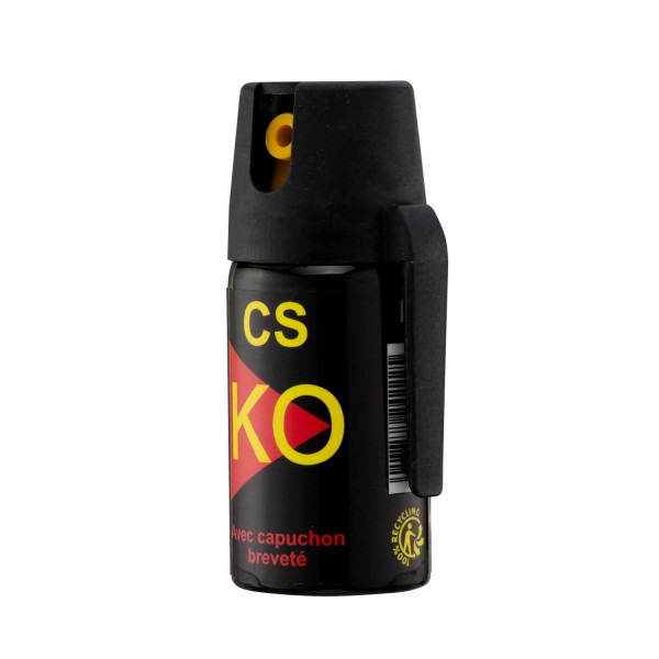 Spray lacrymogène CS jet 40 ml – défense précise et compacte