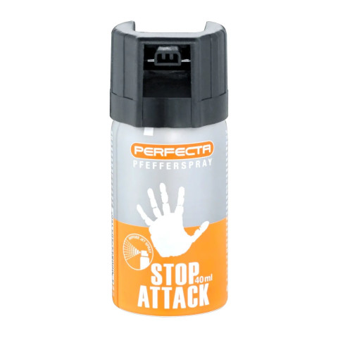 Bombe de défense gaz poivre Perfecta Stop Attack 40 ml