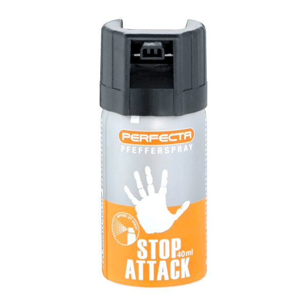 Bombe de défense gaz poivre Perfecta Stop Attack 40 ml