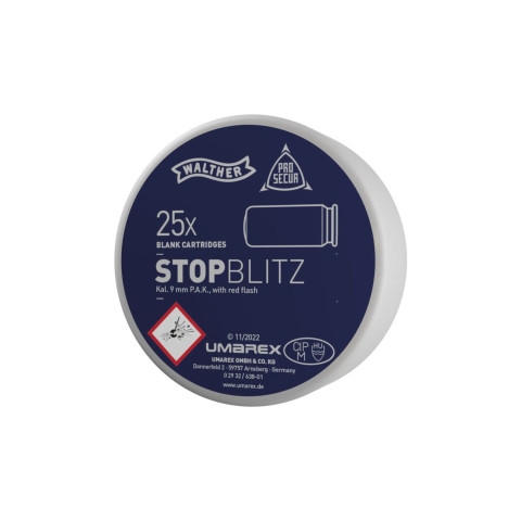 Cartouches 9 mm PAK Stop Blitz Walther X25 – Pack de 25