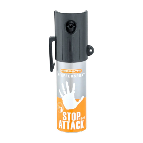 Bombe de défense gaz OC poivre 15 ml Perfecta Stop Attack