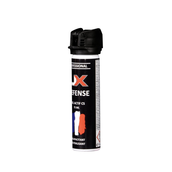 Bombe lacrymogène UX gel CS 75 ml à capot clapet