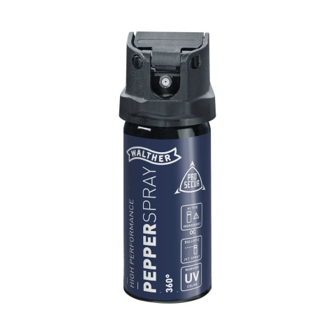 Bombe lacrymogène gaz poivre Walther Prosecur 360° Balistic 40 ml