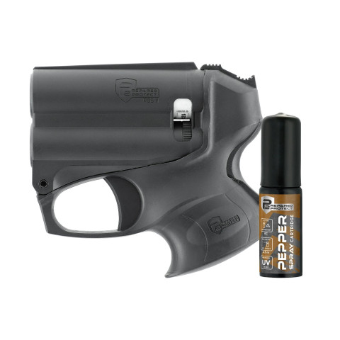 Kit pistolet PGS II Black Prepared 2 Protect P2P avec lampe 200 lumens et bombe poivre 11 ml