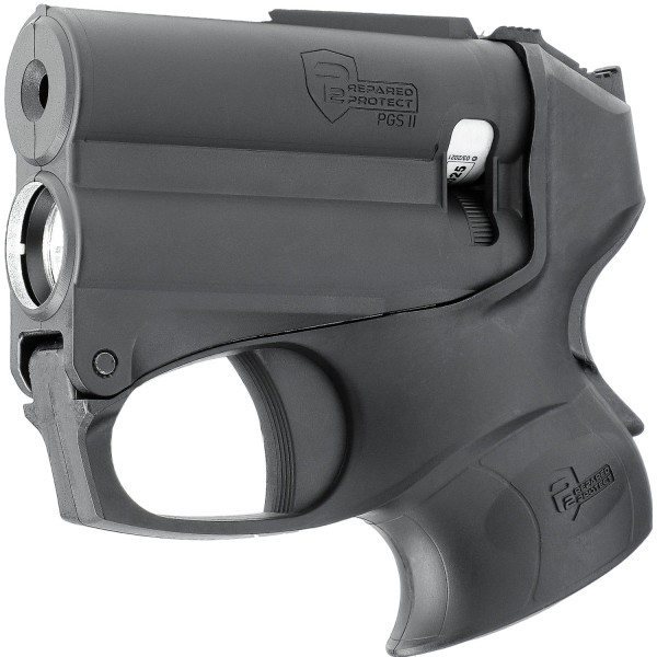 Kit pistolet PGS II Black Prepared 2 Protect P2P avec lampe 200 lumens et bombe poivre 11 ml