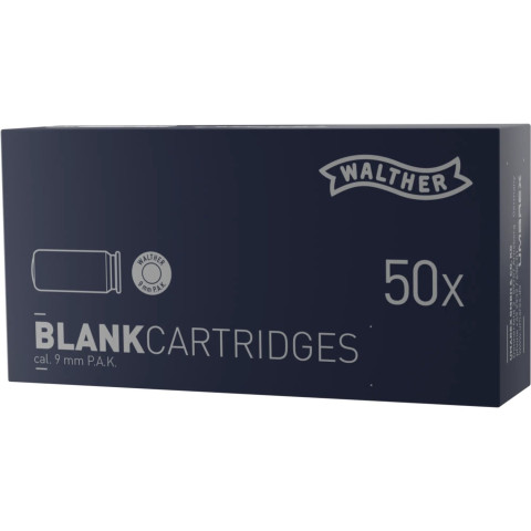 Cartouches à blanc 9 mm Walther PAK 50 pièces