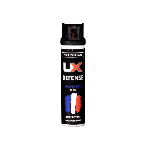 Bombe lacrymogène UX 75 ml gaz CS capot clapet