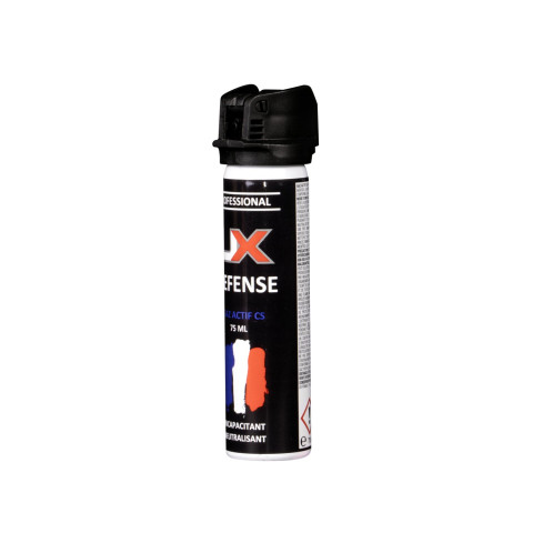 Bombe lacrymogène UX 75 ml gaz CS capot clapet