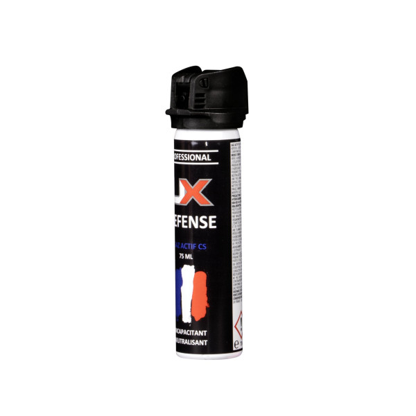 Bombe lacrymogène UX 75 ml gaz CS capot clapet