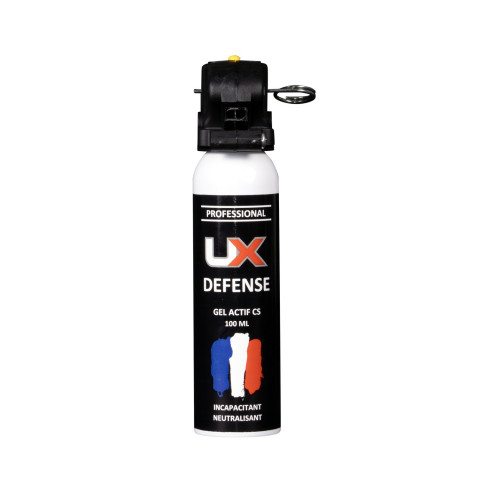 Bombe lacrymogène gel CS UX Pro 100 ml à poignée standard