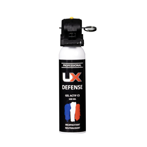 Bombe lacrymogène gel CS UX Pro 100 ml à poignée standard