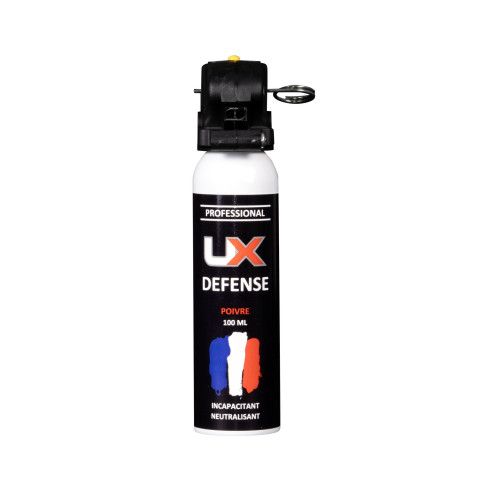 Bombe de défense gel poivre UX Pro 100 ml poignée standard