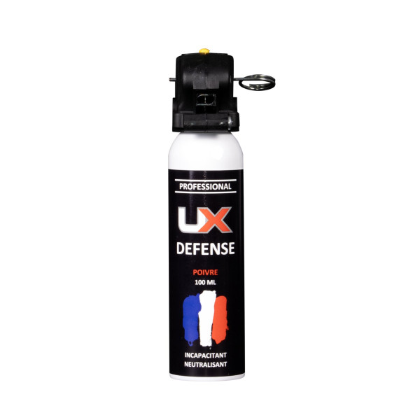 Bombe de défense gel poivre UX Pro 100 ml poignée standard