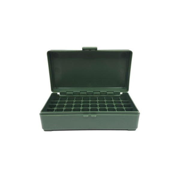 Boîte de rangement 50 munitions calibre 9mm verte Megaline