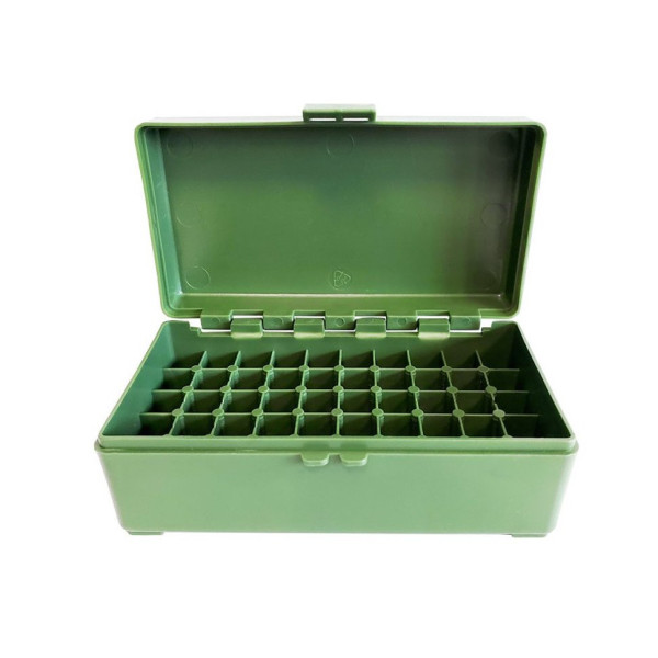 Boîte de rangement munitions Megaline calibre 357 capacité 50 cartouches coloris vert