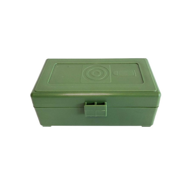 Boîte de rangement munitions Megaline calibre 45 ACP verte capacité 50 cartouches