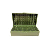 Boîte de rangement munitions Megaline calibre 45 ACP verte capacité 50 cartouches