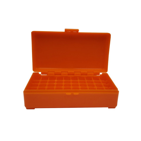 Boîte de rangement 50 munitions calibre 9mm orange Megaline