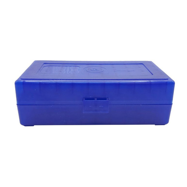 Boîte de rangement munitions Megaline calibre 45 ACP 50 cartouches bleue