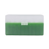 Boîte de rangement munitions Megaline cal. 243 verte couvercle transparent 50 cartouches