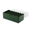 Boîte de rangement munitions Megaline cal. 243 verte couvercle transparent 50 cartouches