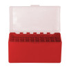 Boîte de rangement munitions Megaline rouge couvercle transparent 50 cartouches calibre 30-06