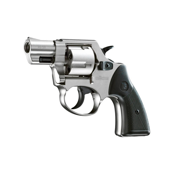 Révolver à blanc Rohm RG 59 calibre 9 mm finition aluminium chromé