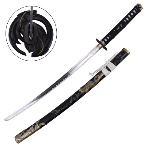 Katana ornemental Twin Wolves - Ghost of Yotei décor