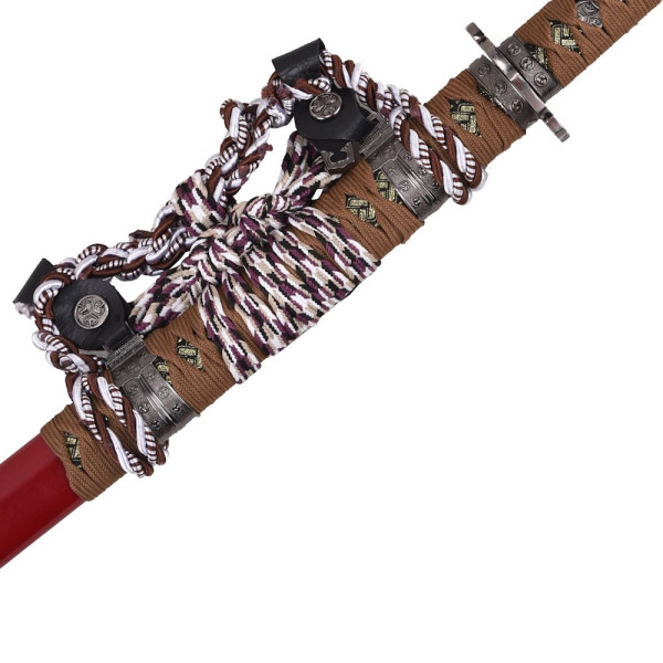 Katana ornemental acier 68 cm, monture bois et tsuba métal
