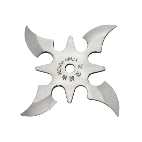 Shuriken 4 Branches Acier 420 : Robustesse et Élégance Argentée